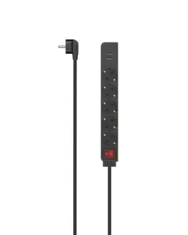 Разклонител HAMA 5 гнезда 2 x USB-A 17 W 1.4 м 223184