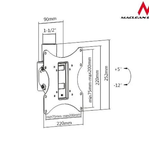 Alternative view of Maclean Ceiling mount TV MC-704