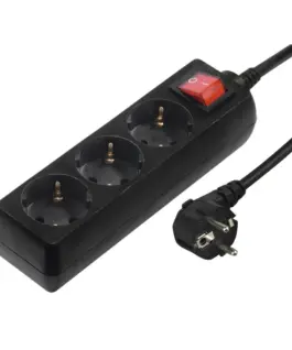 HAMA Разклонител 3гнезда 1.4мчерен с бутон вкл/изкл