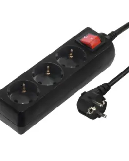 HAMA Разклонител 3гнезда 1.4мчерен с бутон вкл/изкл