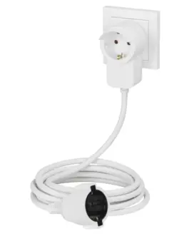 Alternative view of Удължителен кабел HAMA Powerplug, Шуко мъжко, Шуко женско, Допълнителен контакт, 3.0 m, Бял