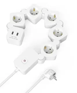 Alternative view of HAMA Разклонител 5 гнезда, USB-A 12 W, 223190