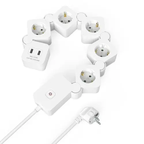 Alternative view of HAMA Разклонител 5 гнезда, USB-A 12 W, 223190