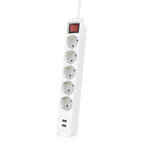 Alternative view of Разклонител HAMA USB 3.4A, 5 гнезда, 2x USB, 3400mA, 223183