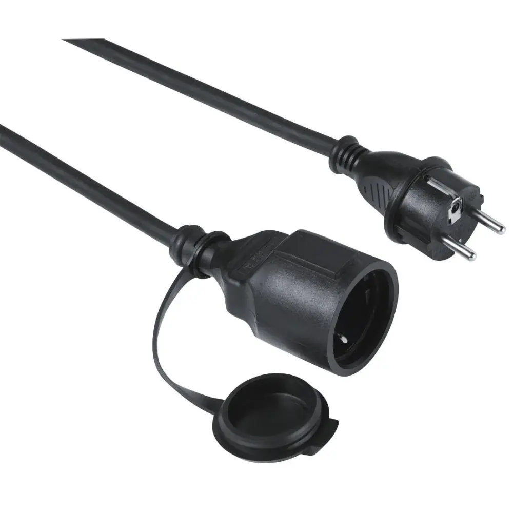 Удължителен захранващ кабел HAMA Outdoor Външен Шуко мъжко - Шуко женско 5 m IP44