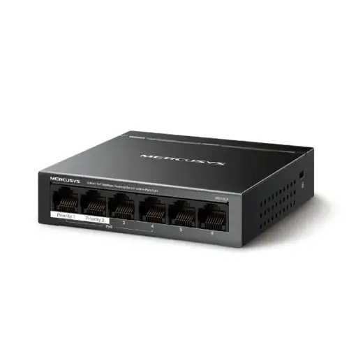 Alternative view of 6-портов настолен комутатор Mercusys MS106LP 10/100 Mbps със 4 PoE+ порта