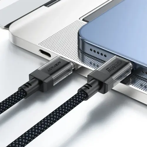 Acefast Кабел USB-C to USB-C Cable 60W Stainless steel in transparent shell 1.2m – C12-03 –