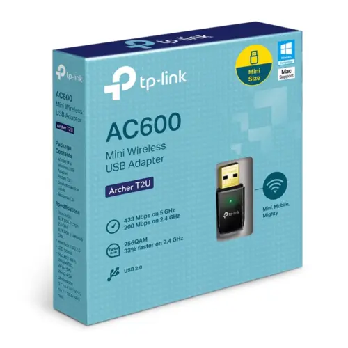 АДАПТЕР TP-LINK T2U v3 – AC600 Dual Band Wireless USB Adapter – Black – PN