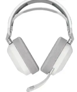 Геймърски слушалки с микрофон Corsair HS80 MAX White безжични и блутут