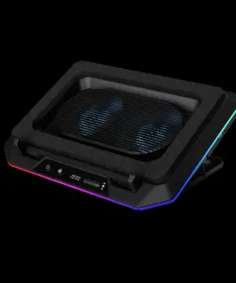 Alternative view of Gamdias Охладител за лаптоп Gaming Notebook Cooler 19" - AETHER P1 - USB-C/A Hub, RGB, Phone Stand