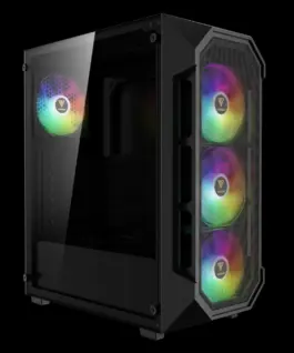 Alternative view of Gamdias кутия Case ATX - AURA GC1 Elite - Mesh, RGB, Tempered Glass