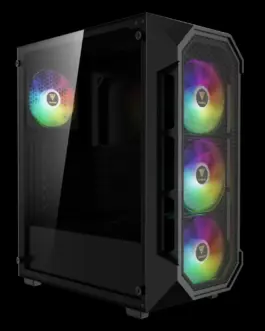 Alternative view of Gamdias кутия Case ATX - AURA GC1 Elite - Mesh, RGB, Tempered Glass