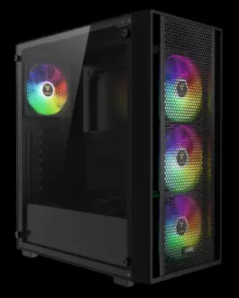 Alternative view of Gamdias кутия Case ATX - AURA GC2 Elite - Mesh, RGB, Tempered Glass