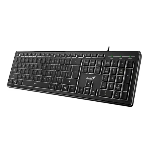 Genius клавиатура кирилизирана Keyboard SlimStar 820 Black  - AI Illuminated Slim BG