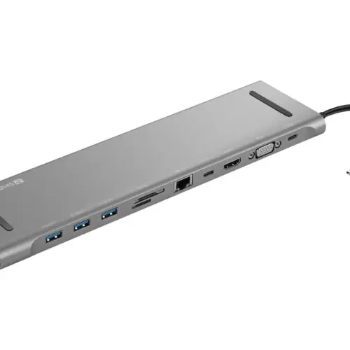 ХЪБ SANDBERG USB-C 10-in-1 - Gray - PN 136-31