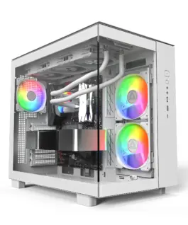 Montech кутия KING 65 Pro Dual Chamber Mid-tower Case 3 ARGB Fans White