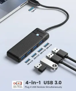 Alternative view of Orico хъб USB3.1 HUB Type-C - 4 x USB3.0 - PAPW4A-C3-015-BK