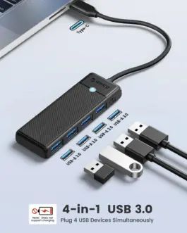 Alternative view of Orico хъб USB3.1 HUB Type-C - 4 x USB3.0 - PAPW4A-C3-015-BK