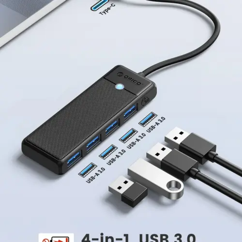 Alternative view of Orico хъб USB3.1 HUB Type-C - 4 x USB3.0 - PAPW4A-C3-015-BK