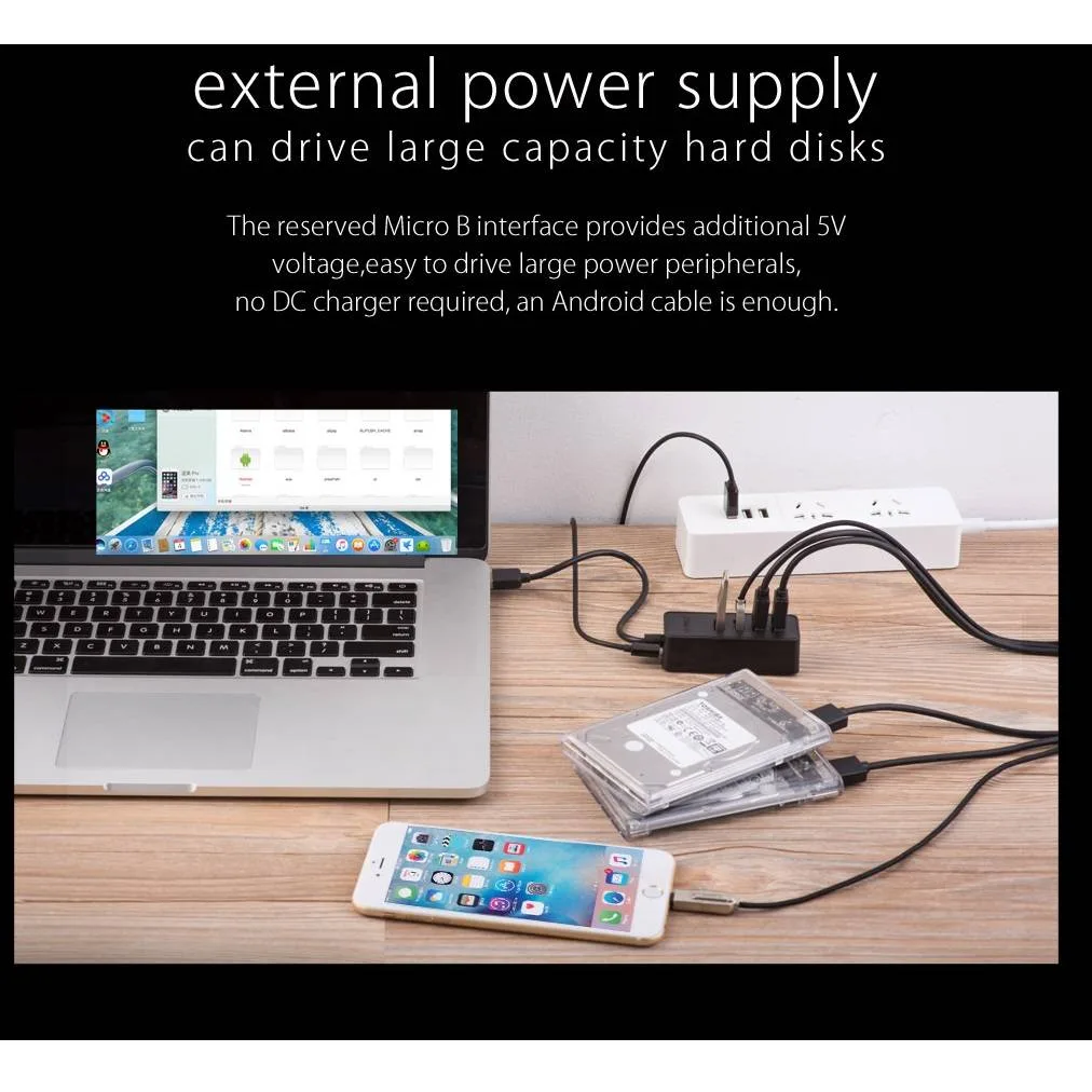 Orico хъб USB3.0 HUB 4 port - USB/Micro USB input, 1m cable - W5P-U3-100-BK-PRO - Image 149