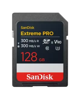 SanDisk Карта памет Extreme Pro SDXC 128GB 300MB/s and 300Mb/s Class 10 V90 UHS-II