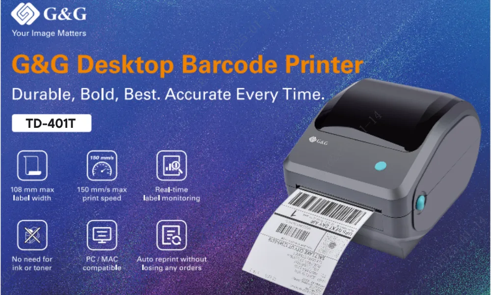ЕТИКЕТЕН ПРИНТЕР - DESKTOP BARCODE PRINTER G&G - USB+Bluetooth+WiFi - PN TD-401T (TD401T) - Image 141