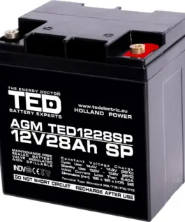 Оловна батерия AGM  12V / 26 Ah/285Ah  - 166 / 176 / 125mm терминал F13(M5) TED