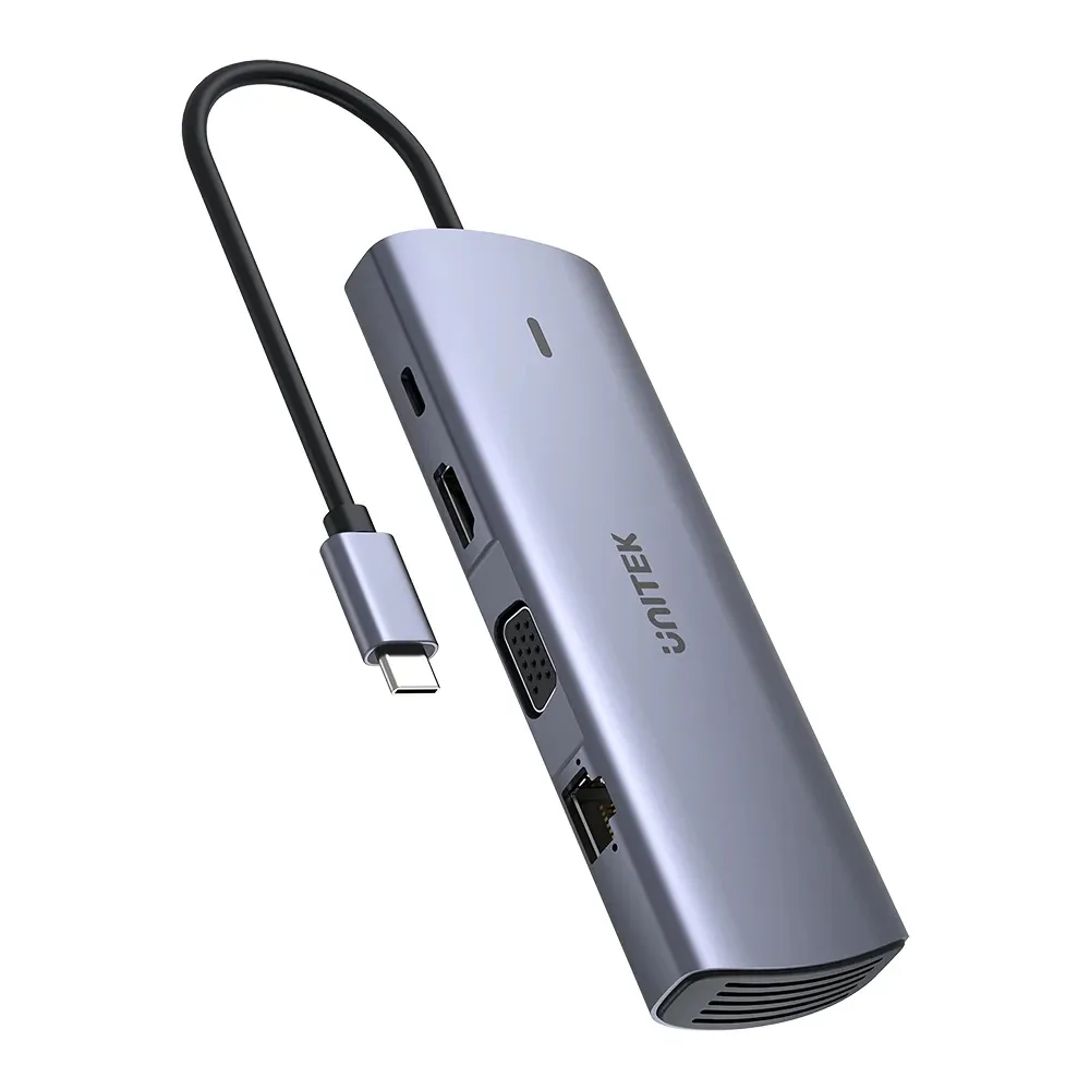 Unitek докинг станция Type-C Docking Station PD3.0 100W - HDMI, USB-C x 1, USB3.0 x 3, LAN, SD, VGA - D1113A - Image 152