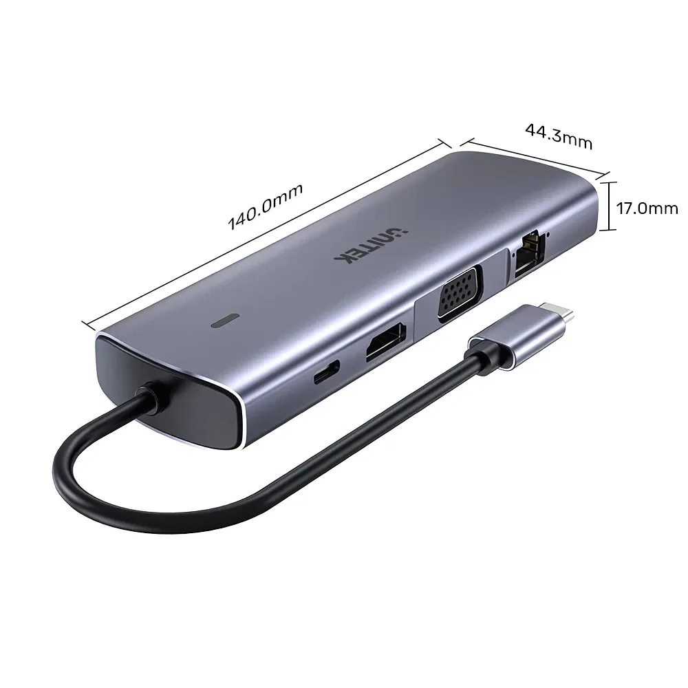 Unitek докинг станция Type-C Docking Station PD3.0 100W - HDMI, USB-C x 1, USB3.0 x 3, LAN, SD, VGA - D1113A - Image 155