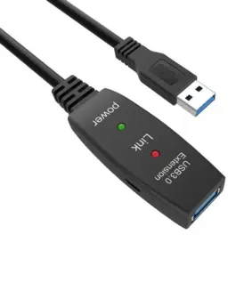 VCom Кабел удължение USB 3.0 AM / AF Active Extension Cable 5M Black - CU827A-5.0m