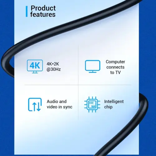 Vention кабел Cable DisplayPort to HDMI 1.5m – 4K