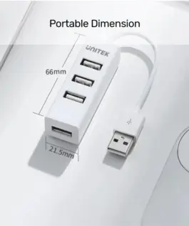 Unitek хъб USB 2.0 HUB 4 port White – Y-2146