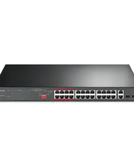 24-портов неуправляем 10/100 Mbps комутатор TP-Link TL-SL1226P с 2-гигабитни PoE+ порта