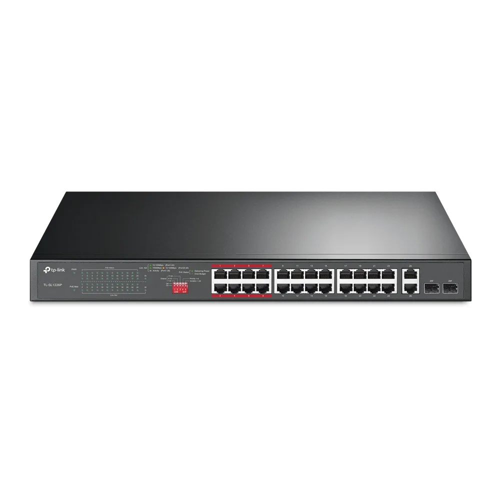 24-портов неуправляем 10/100 Mbps комутатор TP-Link TL-SL1226P с 2-гигабитни PoE+ порта - Image 22