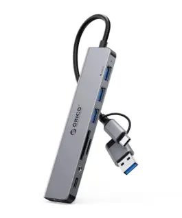Orico хъб HUB USB3.0/2.0 HUB 8 port USB-C/A - YSA8-U3-GY-BP