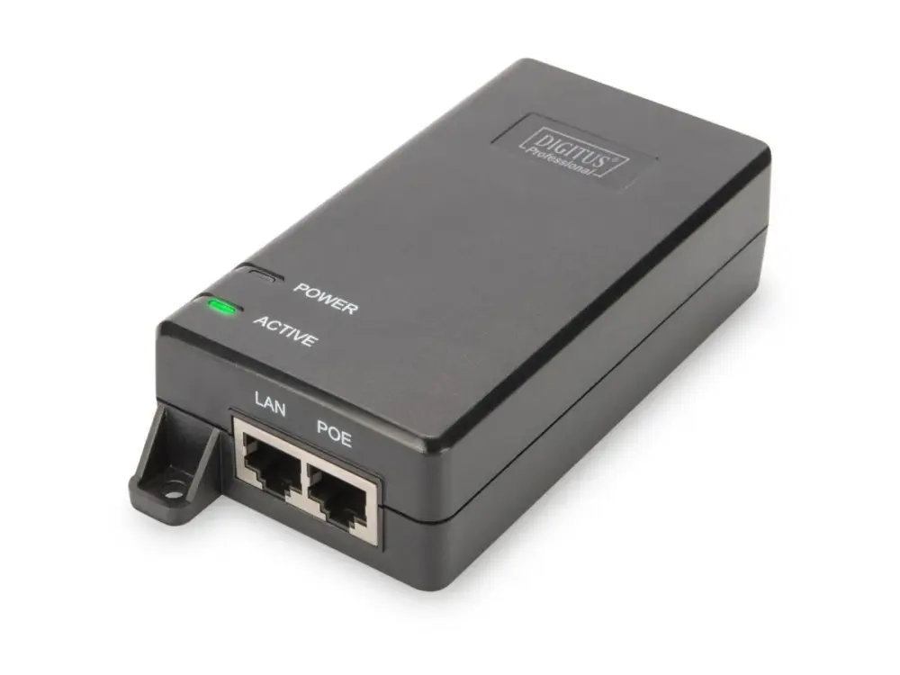 Digitus адаптер PoE+ 802.3at max. 55V 30W Gigabit 10/100/1000Mbps active