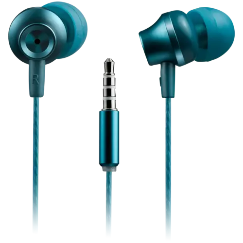 Alternative view of Слушалки CANYON Stereo earphones with microphone, metallic shell, 1.2M, blue-green