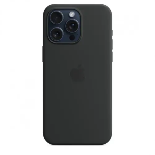 Alternative view of Apple Silicone case with MagSafe for iPhone 15 Pro Max - черен