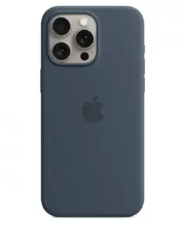 Apple Silicone case with MagSafe for iPhone 15 Pro Max - storm blue