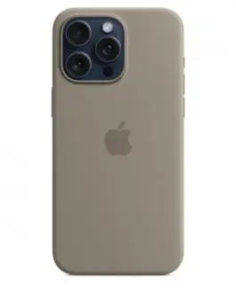 Alternative view of Apple Silicone case with MagSafe for iPhone 15 Pro Max - clay