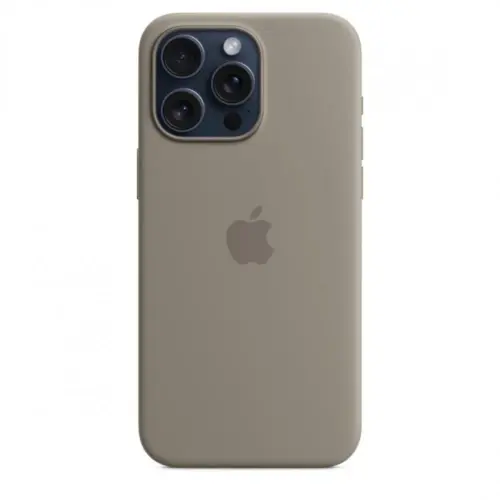 Alternative view of Apple Silicone case with MagSafe for iPhone 15 Pro Max - clay