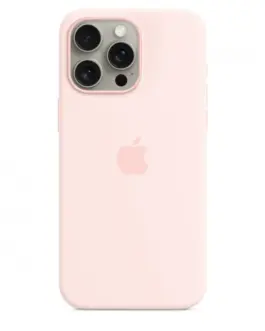 Apple Silicone case with MagSafe for iPhone 15 Pro Max - light розов