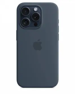 Alternative view of Apple Silicon case with MagSafe for iPhone 15 Pro - storm blue