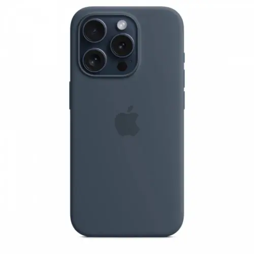Alternative view of Apple Silicon case with MagSafe for iPhone 15 Pro - storm blue