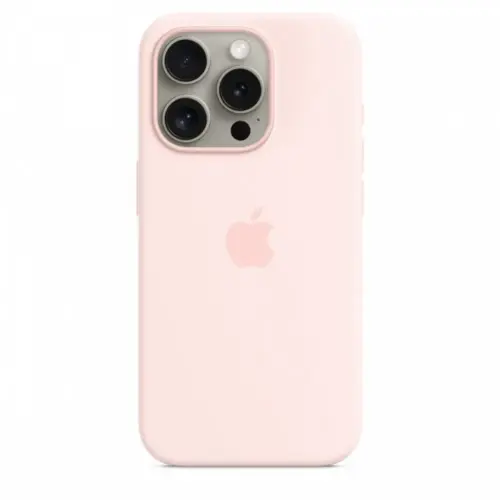Apple Silicon case with MagSafe for iPhone 15 Pro - light розов
