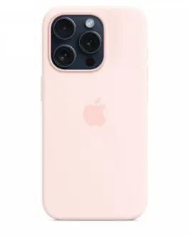 Alternative view of Apple Silicon case with MagSafe for iPhone 15 Pro - light розов