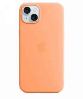 Apple Silicone case with MagSafe for iPhone 15 Plus - оранжев sorbet