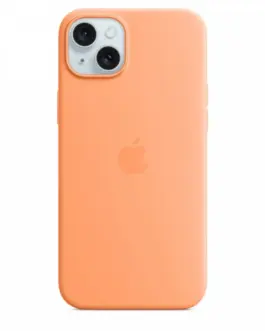 Apple Silicone case with MagSafe for iPhone 15 Plus - оранжев sorbet