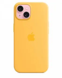 Alternative view of Apple Silicone Case with MagSafe for iPhone 15 - Sunshine
