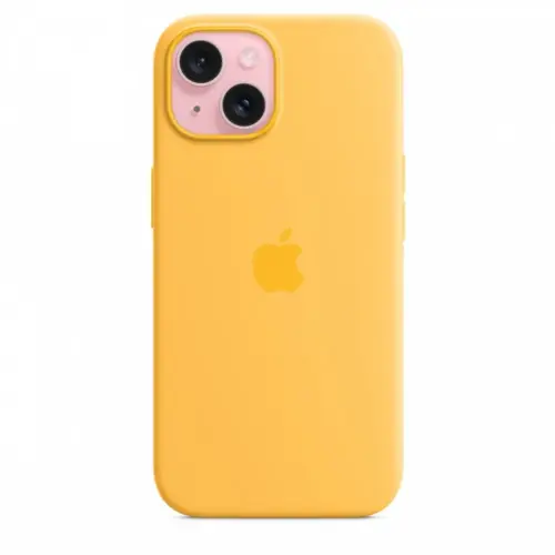 Alternative view of Apple Silicone Case with MagSafe for iPhone 15 - Sunshine
